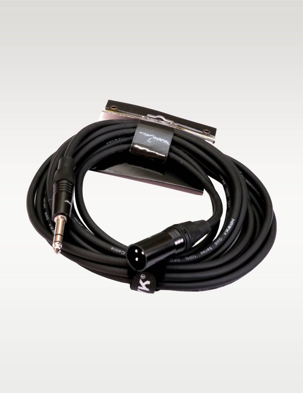 HAWK PROAUDIO SXSG005 Gold Series 6.35mm TRS Male to XLR Male Balanced Interconnect With Cable Tie (Black) 5 feet - Golchha Computers