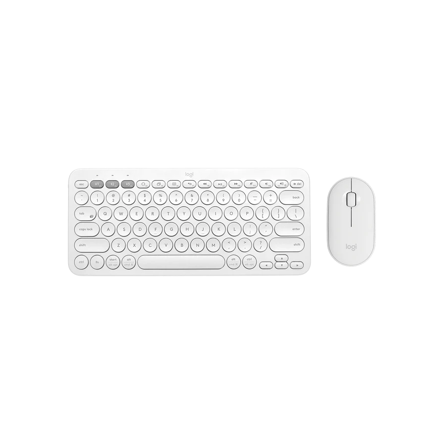 Logitech K380 Wireless Multi Device Bluetooth Keyboard for PC/Mac/Laptop/Smartphone/Tablet with M350 Pebble Bluetooth Wireless Mouse - Golchha Computers