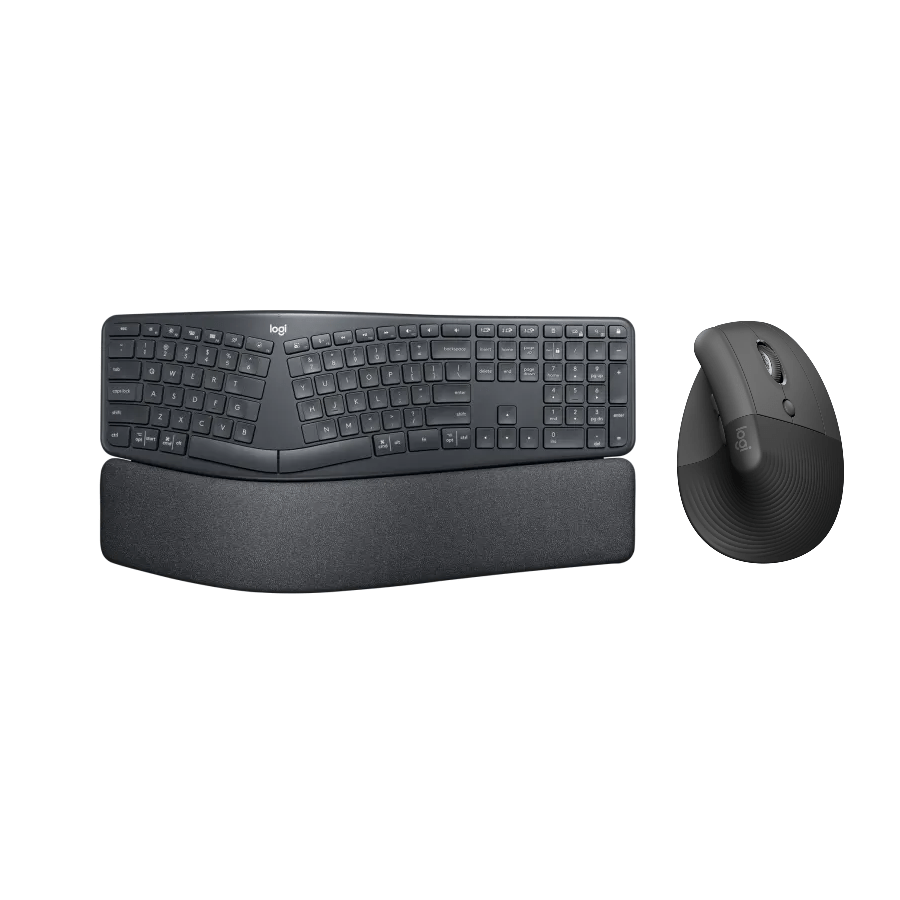 Logitech ERGO K860 Wireless Ergonomic Keyboard & LIFT ERGO Vertical Ergonomic Wireless Mouse Combo - Golchha Computers