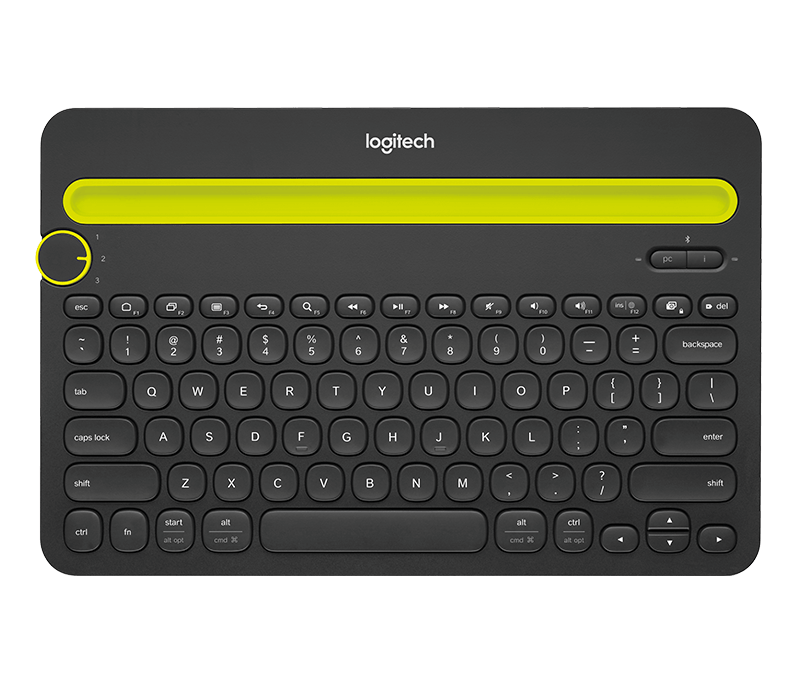Logitech K480 Bluetooth Multi-Device Keyboard Switch typing between your computer, phone and tablet - Golchha Computers