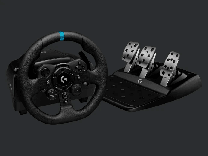 Logitech G923 Racing Wheel and Pedals for PS5, PS4 and PC TRUEFORCE up to  1000 Hz Force Feedback,Dual Clutch Launch Control G Driving Force Shifter