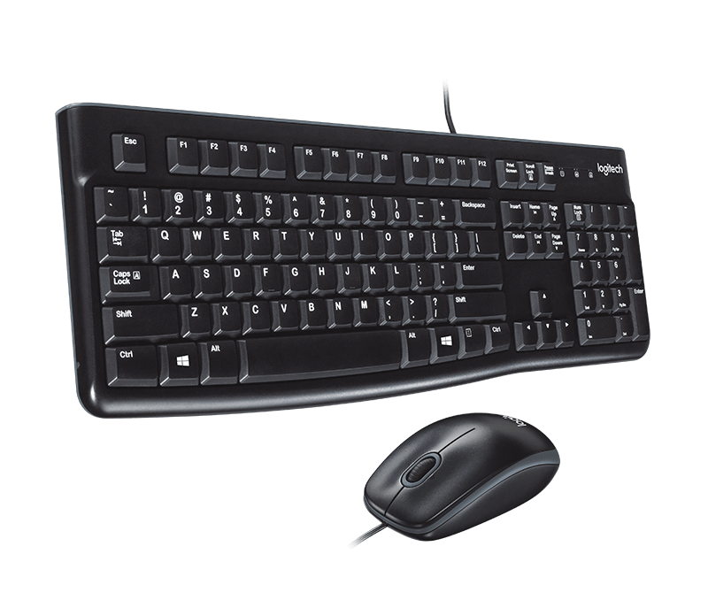 Logitech MK120 CORDED KEYBOARD AND MOUSE COMBO Plug-and-Play USB Combo - Golchha Computers
