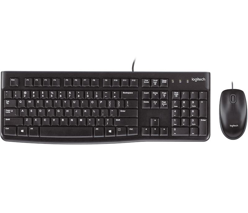 Logitech MK120 CORDED KEYBOARD AND MOUSE COMBO Plug-and-Play USB Combo - Golchha Computers