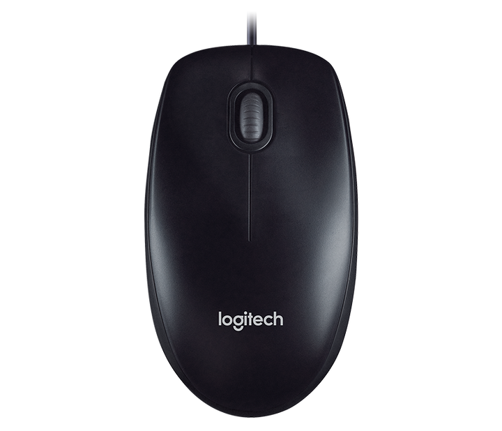 Logitech M100r Wired USB Mouse (Black) - Golchha Computers