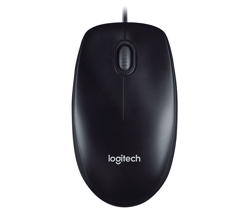 Logitech M100r Wired USB Mouse (Black) - Golchha Computers