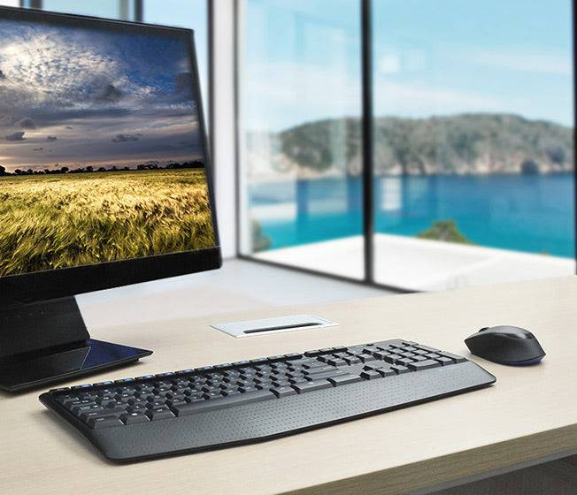 Logitech MK345 Comfort Wireless Keyboard and Mouse Combo Comfortable wireless combo with palm rest - Golchha Computers