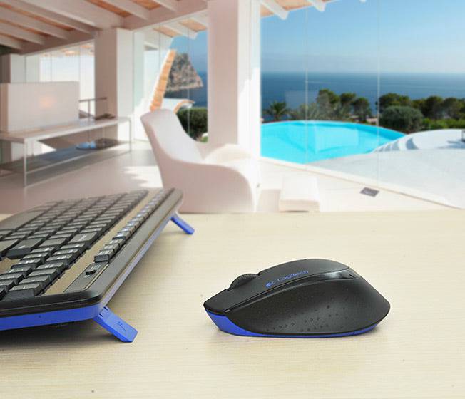 Logitech MK345 Comfort Wireless Keyboard and Mouse Combo Comfortable wireless combo with palm rest - Golchha Computers